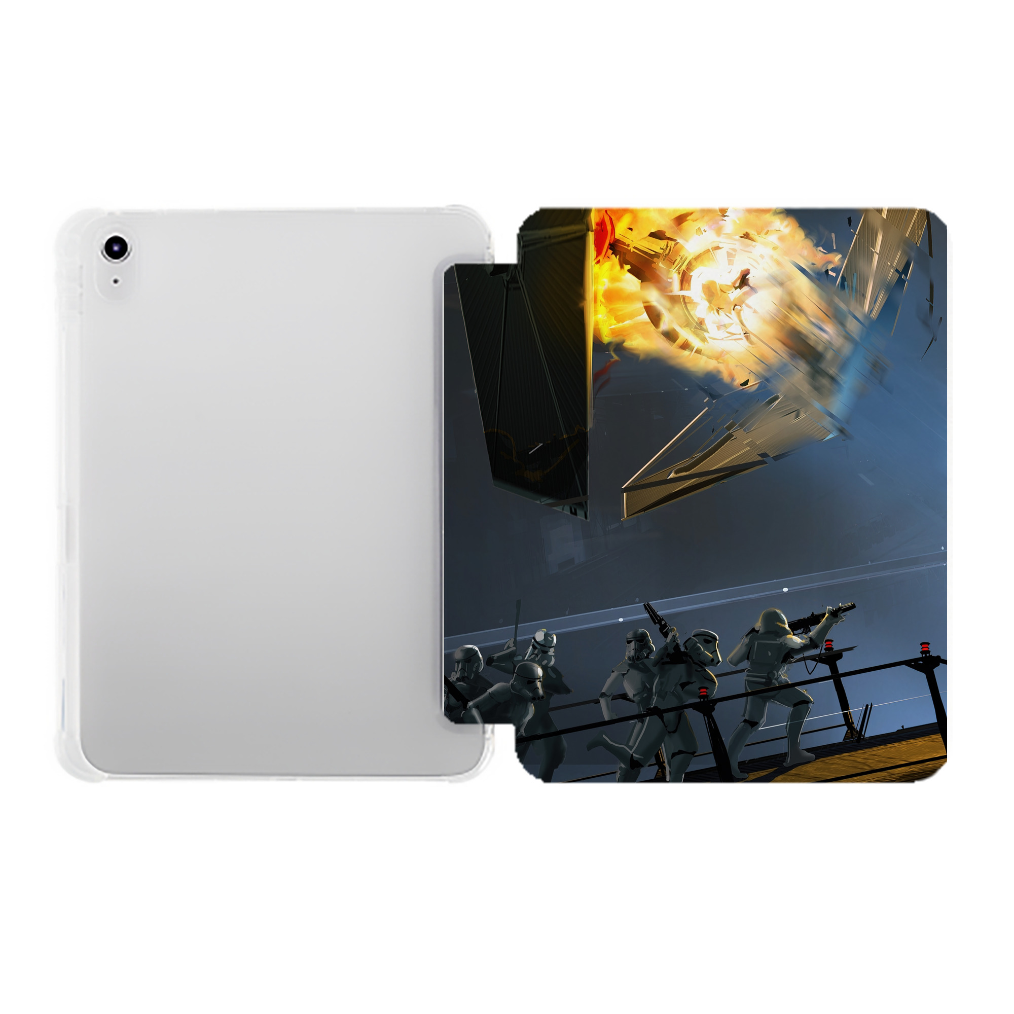 （画像用） スター・ウォーズ Star Wars IPad ケース ペン収納付き 三つ折りスタンド PUレザー×シリコン 対応機種9.5/10.5/10.9インチ